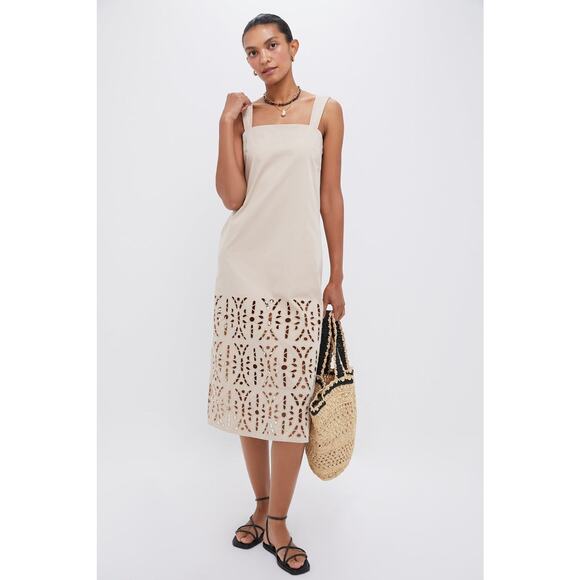 Tuckernuck Dresses & Skirts - TUCKERNUCK Biscotti Eyelet Jaye Dress Size L NWT Retail $328 Tuckernuck